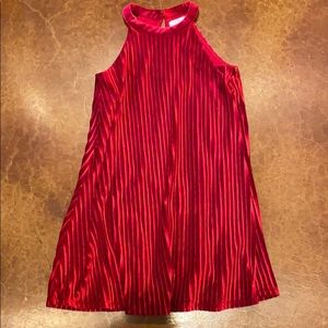 Girls Red Velvet Dress